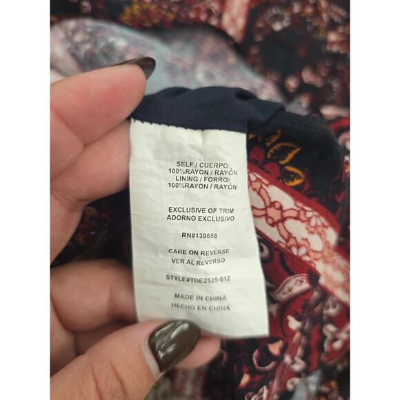 Altar’d State Boho Sleeveless Mini Dress Size M Fall Floral Rayon Festival Vibe - Picture 7 of 7